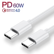 Fast Charging Cable 3A-60W 2 headsType C PD QC 3.0 QC4.0 For Samsung Xiaomi Redmi