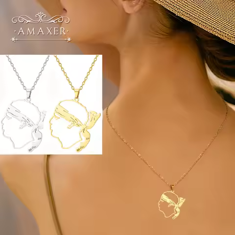 Amaxer Corse Sardegna Corsica Flag Necklace Silhouette Portrait Pendant Urban Street Unisex Jewelry 