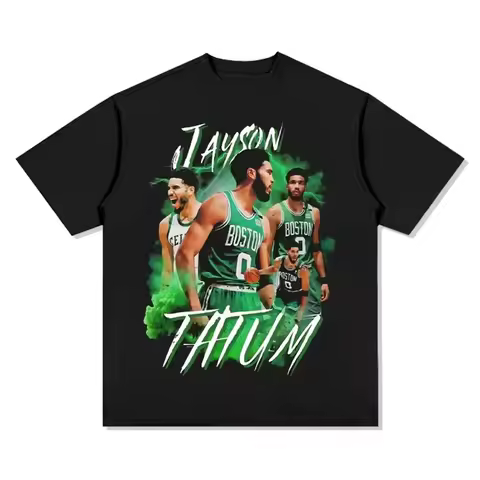 Boston Jayson Tatum Baskerball Men Clothing Tee Shirt Homme New in Top Short Sleeve Round Neck Print