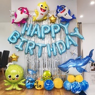 Balkar [Kids Package] Baby Shark With Friends Birthday Theme Balloon Foil