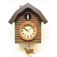 Santel Made in Japan Radio Cuckoo Clock Wall Hanging Natural Wood Antique Retro Analog Genuine Wall Clock