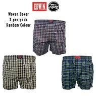 (3 Pcs) Edwin Woven Men's Boxer S-2XL- Random Colour
