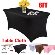 6FT Full Elastic Banquet Table Cloth Cover Wedding Birthday Party Hotels Kain Sarung Alas Meja Party