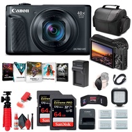 Canon PowerShot SX740 HS Digital Camera (Black) (2955C001) + 2 x 64GB Cards + 3 x NB13L Batteries + 