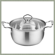 (QJWR) Stainless Steel Pot Food Cooking Pot Milk Heating Pot Nonstick Saucepan with Lid