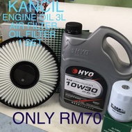 HYO 10W-30 (3L) Engine oil+Oil filter+Air filter