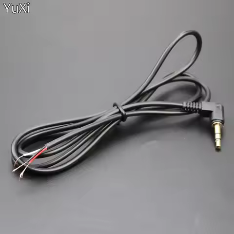 3.5mm 3/2Pole Stereo Headset Male Plug With Cable 90 Degrees Black Audio Jack Adaptor Connector Leng