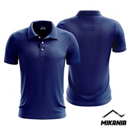 lengan pendek Navy Blue Polo Microfiber Plain Jersey Collar Tshirt | Jersi Tshirt Microfiber Kolar K