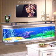 240cm European-style fish tank aquarium home TV cabinet ecological water-free floor-to-ceiling glass bar living room