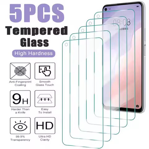 5PCS Tempered Glass for Huawei P40 P30 P20 P10 Pro Lite P Smart Z Screen Protector for Honor 10 20 3