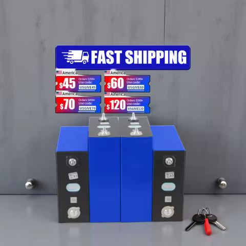 US Stock 320Ah Lifepo4 3.2V Grade A Lithium Ion Akku LFP LFP Cell for RV Camping Golf Cart Boat Sola