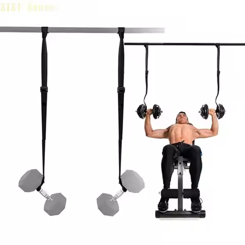2Pcs Quick Mount Dumbbell Strap Adjustable Barbell Rack Attachments Hanging Dumbbell/Barbell Safety
