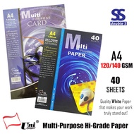 Uni Paper Multi-Purpose Paper 120GSM/140GSM (40Sheets)