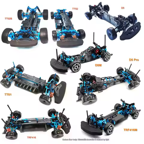 Tamiya Sakura TT02B TT02 TT01 D5 D5S TRF416 1:10 4WD RC Car Carbon Fiber Frame Al Alloy DIY Model Dr