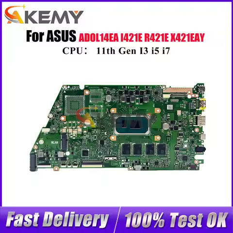 X421EA Laptop Motherboard For ASUS VivoBook X421E R421E S433E I421E ADOL14EA X421EAY K433E Mainboard