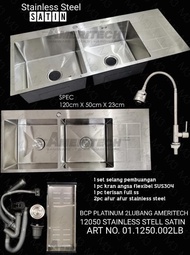 NEW KITCHEN SINK STAINLESS DAN BLACK 12050/ BCP 2 LUBANG (INSTANT)