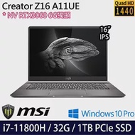 【MSI】微星 Creator Z16 A11UE-058TW 16吋/i7-11800H/32G/1TB SSD/RTX3060 6G/Win10 Pro 創作者筆電