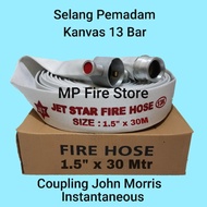JET STAR 1.5 x 30 M Coupling John Morris Instaneous Aluminum Fire Hose
