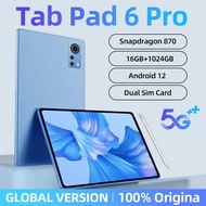 2024 Original Global Version Pad 6 Pro Tablets Snapdragon 870 Android 12 Tablet 12GB+512GB Tablets PC 5G Dual SIM Card WIFI Xiaoml HD Screen 4K Mi Tab