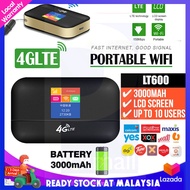 [Ready Stock] 4G LTE Pocket Wifi Portable Wifi Mifi 150Mbps Hotspot Travel LT600 LCD Siap Mod Wireless Wifi Router Tethering Support Unlimited Internet