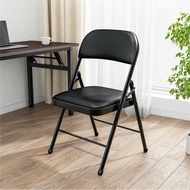 เก้าอี้เบาะพับได้ เก้าอี้เหล็ก เบาะหนัง PVC พับได้ โครงเหล็ก มียางหุ้มที่ขา กันลื่น เก้าอี้พับ เก้าอี้โต๊ะจีน เก้าอี้ เก้าอี้พับได้