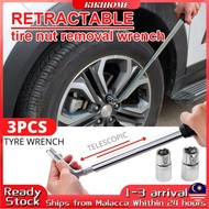 3Pcs Heavy Duty L Shape Tyre Opener Wheel Socket Wrench Wrench Telescoping Lug Wrench Car Repair Too