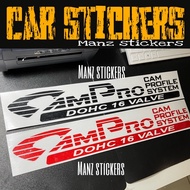 CAMPRO DOHC 16 VALVE  D3 / 1 PAIR (2PCS) CAR STICKER PROTON