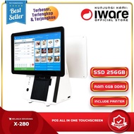MESIN KASIR ALL IN ONE TOUCHSCREEN POS SYSTEM PC IWARE X280 - BOSS SHIP