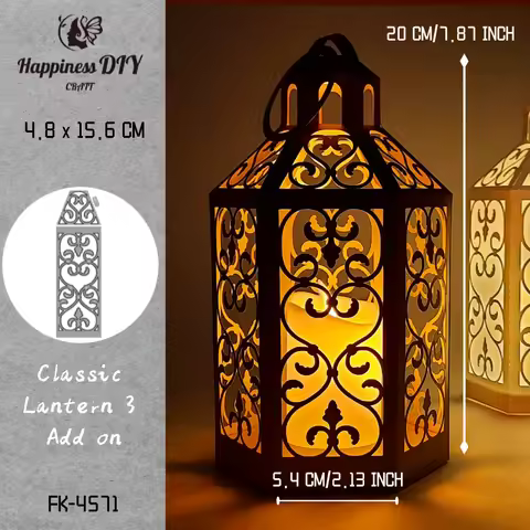 3D Classic Lantern 4 Add On Metal Cutting Dies for DIY Scrapbooking Album Paper Cards Decorative Cra
