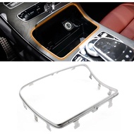 Chrome Center Cup Holder Trim, Center Console Water Cup Holder Cover Frame Replacement for Mercedes 