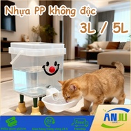5L Automatic Water Dispenser for Pets - Safe PP, Clear Bottle, Effective Spill-Proof Bowl