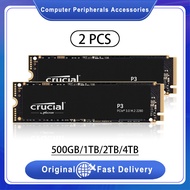 Crucial P3 4TB 2TB 1TB 500GB Gen 3 &amp; Gen 4 NVMe M.2 2280 3D NAND SSD PCIe Solid State Drive (2 Pcs)