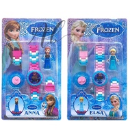Angel Baby Frozen Elsa Anna Building Watch Minifigure Rotate Block Toy Watch