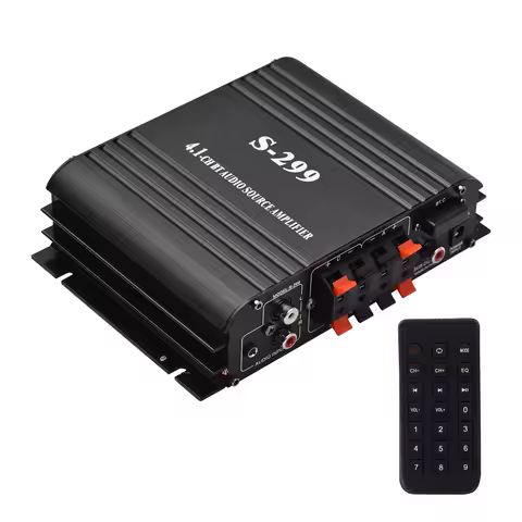S-299 Mini 4.1 Channel Audio Stereo Power Amplifier BT 4*40W Portable Remote Control Car And Home Du