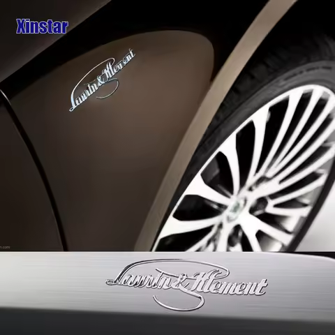 2pcs Stainless Steel Laurin & Klement Interior Sticker For Skoda Superb Fabia Octavia Rapid Superb Y