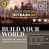 K031-🔥Kitbash3D | Full set【Mini Kit Aristocracy - 666mb】- Detail 3D models 3ds Max | Maya | Cenima4D