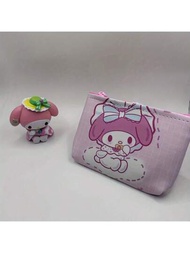 Bolsa de lavado linda con animé de dibujos animados de Sanrio Hellokitty Melody para niña con licencia oficial, bolsa de labiales, monedero, bolsa con cremallera, bolsa de almacenamiento de monedas y tarjetas multifunción para viajes - ¡Perfecta para artículos de tocador, compresas sanitarias y maquillaje! Sanrio, Sanrio Hello, Hello Kitty, Kuromi, Sanrio Hello Kitty, Sanrio Kuromi, con licencia oficial de Sanrio, Sanrio Melody, Sanrio Sakura, dibujos animados de Sanrio, personajes de Sanrio, Sanrio Kawaii, Sanrio Cute, mujeres de Sanrio, Sanrio Sanrio, personaje de Sanrio, cosas de Sanrio