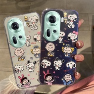 For OPPO Reno11 Reno10 Pro+ Pro Reno 11 10 11Pro A79 A78 A58 A38 A18 5G 4G TPU Softcase Lovely Cute Cartoon Emoji Snoopy Dog Phone Case Clear Smartphone Casing for Girls Cover