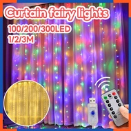 Ramadan Curtain Lamp 3*3M 8 Lighting Modes 300 LED Window Fairy Lights  Eid Mubarak Decor
