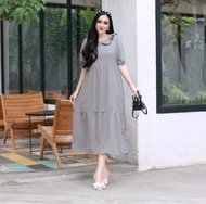 Daster Crinkle Viona Dress Kerah Susun Daster Wanita Kekinian 2025