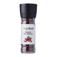 OrgoNutri Whole Sichuan Red Peppercorn (Chinese pepper) with Grinder, 25gm + 50gm Pack