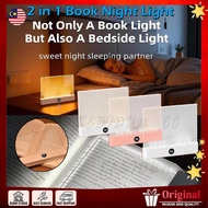 (🚚MY Stock🚚) 2 in 1 Book Night Light, Rechargeable Clear LED Flat Book Lights for Reading in Bed at 