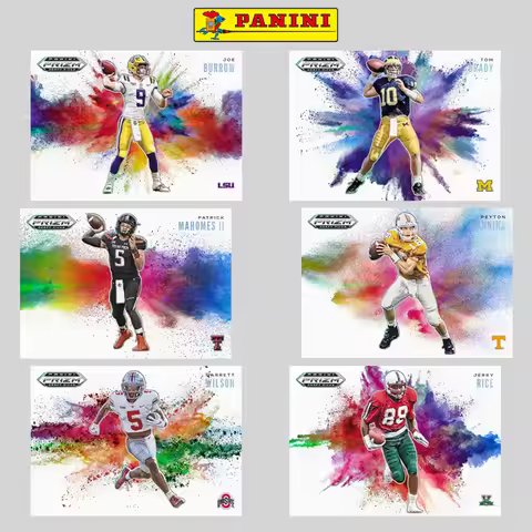 Panini Diy Homemade Prizm Color Blast Tom Brady Joe Burrow Peyton Manning Rugby Star Trading Cards B