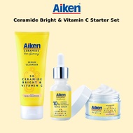 AIKEN 5x Ceramide Bright & Vitamin C Starter Set | Cleanser | Serum | Moisturiser | Niacinamide | Br