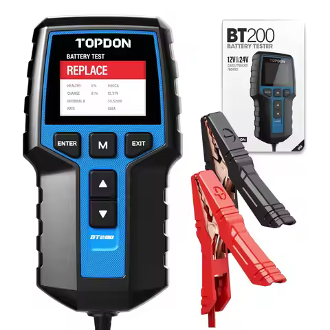 TOPDON BT200 2027 Latest Version: 12V/24V Battery Load Tester, 100-2000 CCA Alternator & Cranking Sy