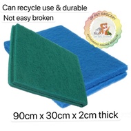 Bettas Aquarium Bio Biochemical Filter Sponge 90X30X2cm (Blue/Green) Aquarium filter sponge