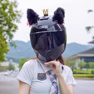 หมวกกันน็อคจักรยานยนต์แบบครอบหัวเต็มใบ 3C Certified Cat Ears สำหรับผู้หญิง สายรัดโบว์ผีเสื้อสุดน่ารั