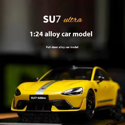New Xiaomi Su7 Ultra Car Model Set 1:24 Alloy Car Model Pulling Flower Car Tail Simulation Collectio