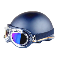 Mũ Bảo Hiểm Nửa Đầu 1/2 Haly Viền Vàng Đồng Lót Tháo Rời Cao Cấp - GTB01 (Tặng Tai Mèo + Sticker)