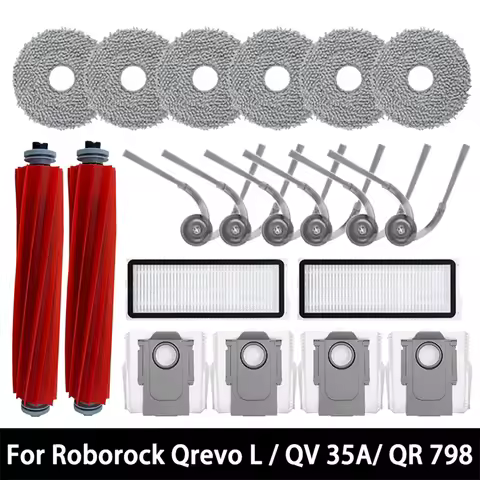 For Roborock Qrevo L / QR 798 / QV 35A / QR 598 Robot Vacuum Cleaner Accessories Main Side Brush Hep